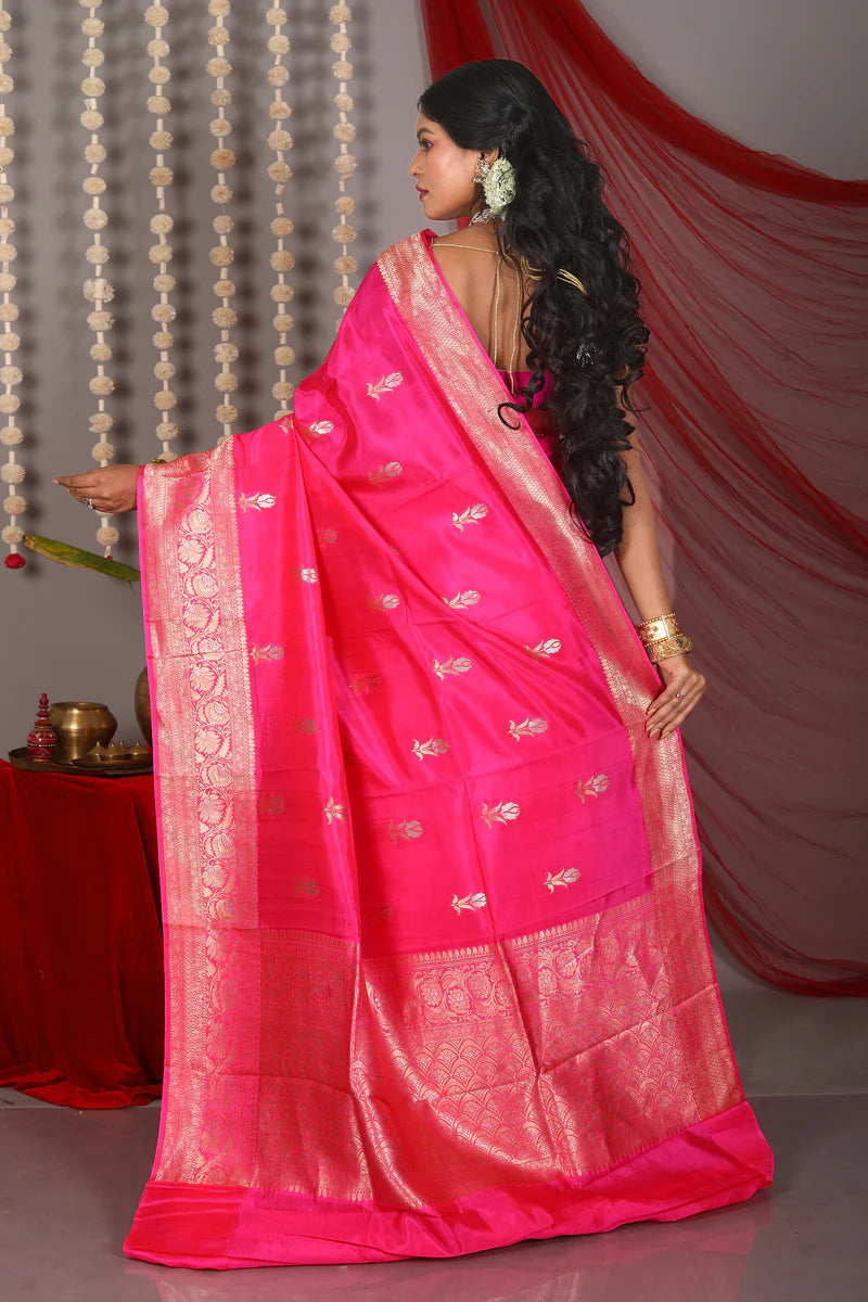 Pink Pure Tussar Saree - Keya Seth Exclusive