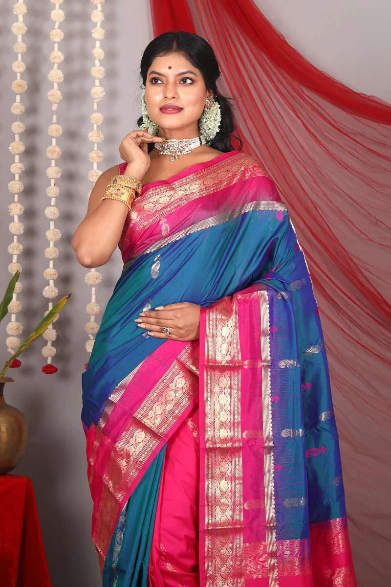 Blue Pure Kanjivaram Saree - Keya Seth Exclusive