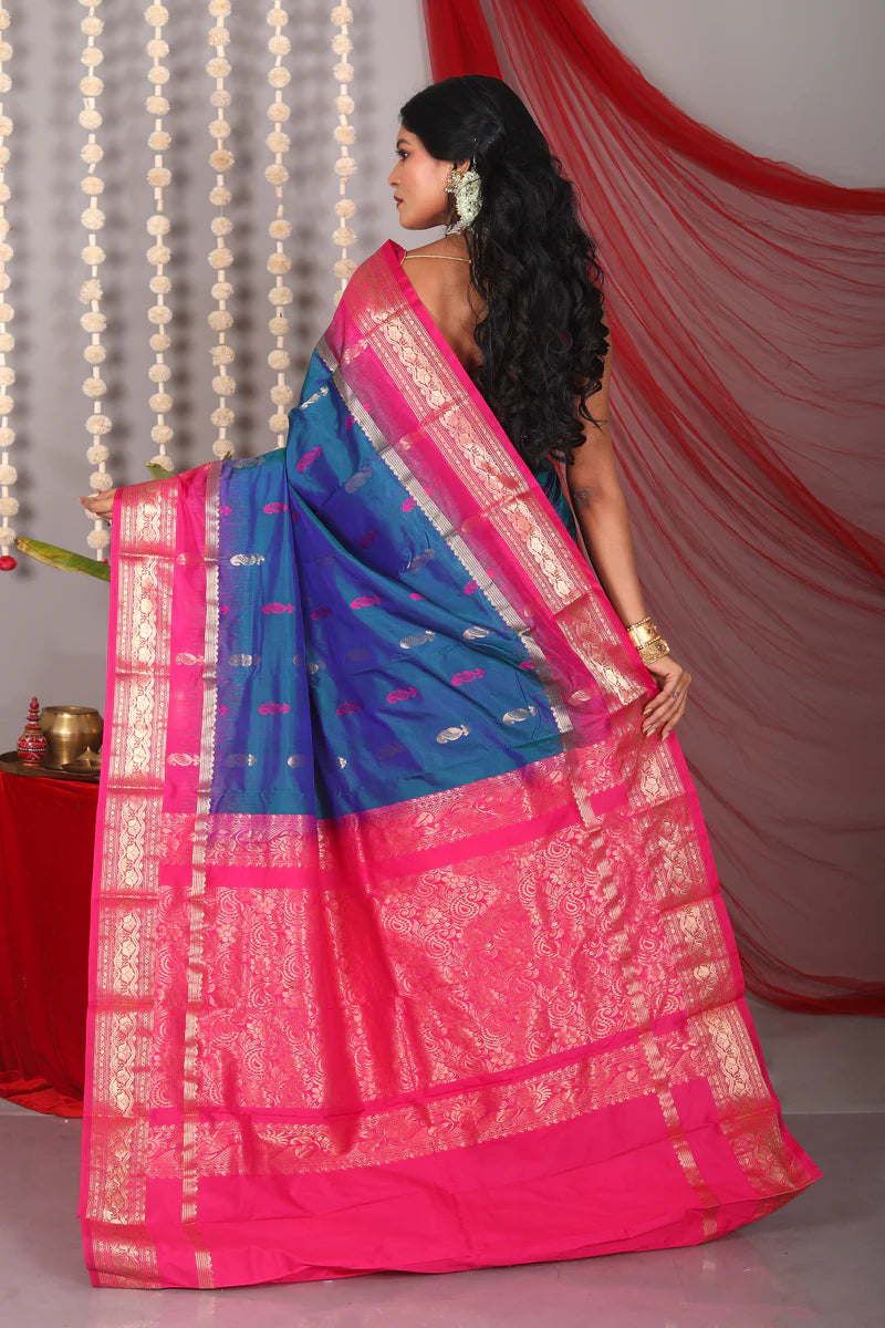 Blue Pure Kanjivaram Saree - Keya Seth Exclusive