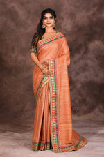 Load image into Gallery viewer, Designer Deep Peach Silk Saree - Keya Seth Exclusive
