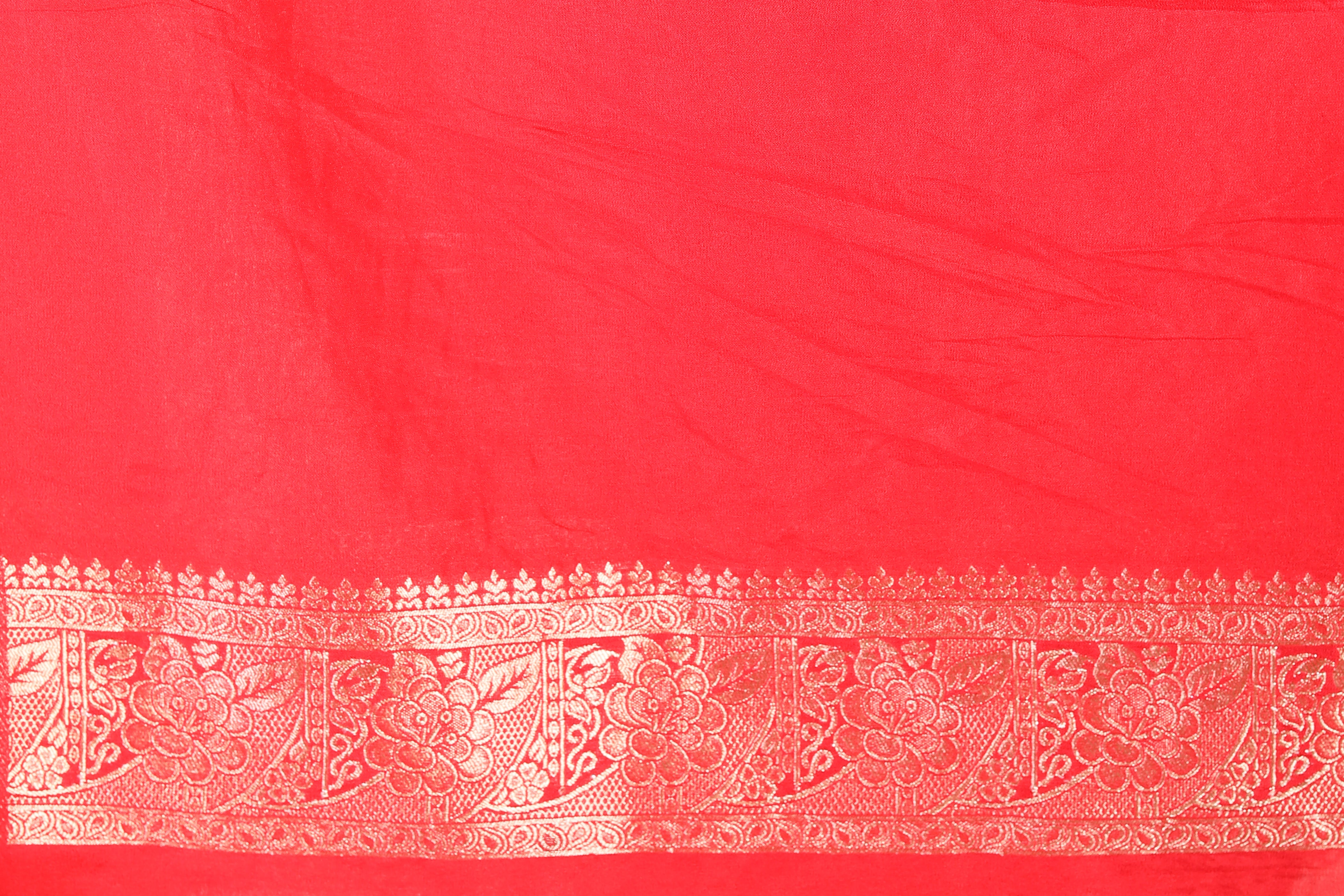 Red Blended Khaddi Saree - Keya Seth Exclusive