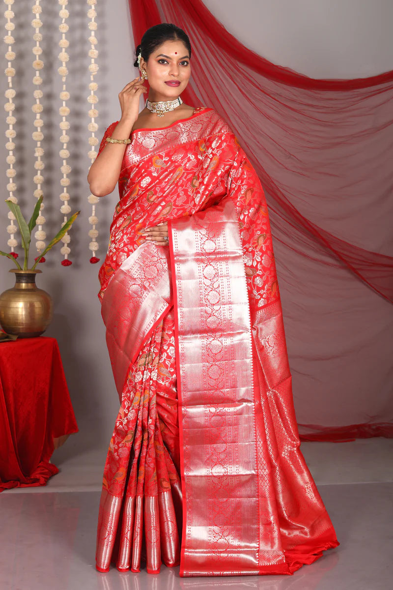 Red Tissue Kanjivaram Saree - Keya Seth Exclusive