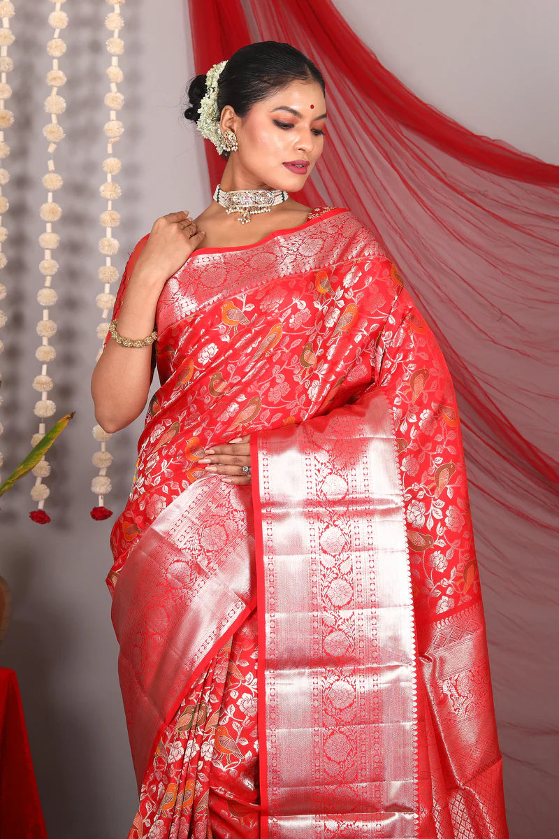 Red Tissue Kanjivaram Saree - Keya Seth Exclusive