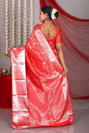 Red Tissue Kanjivaram Saree - Keya Seth Exclusive