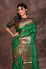 Load image into Gallery viewer, Designer Green Semi-Silk Saree - Keya Seth Exclusive
