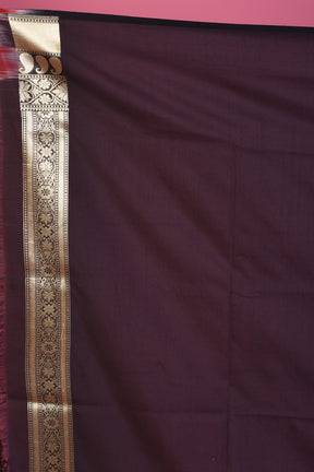 Red & Burgundy Half & Half Blended Katan Silk Saree - Keya Seth Exclusive