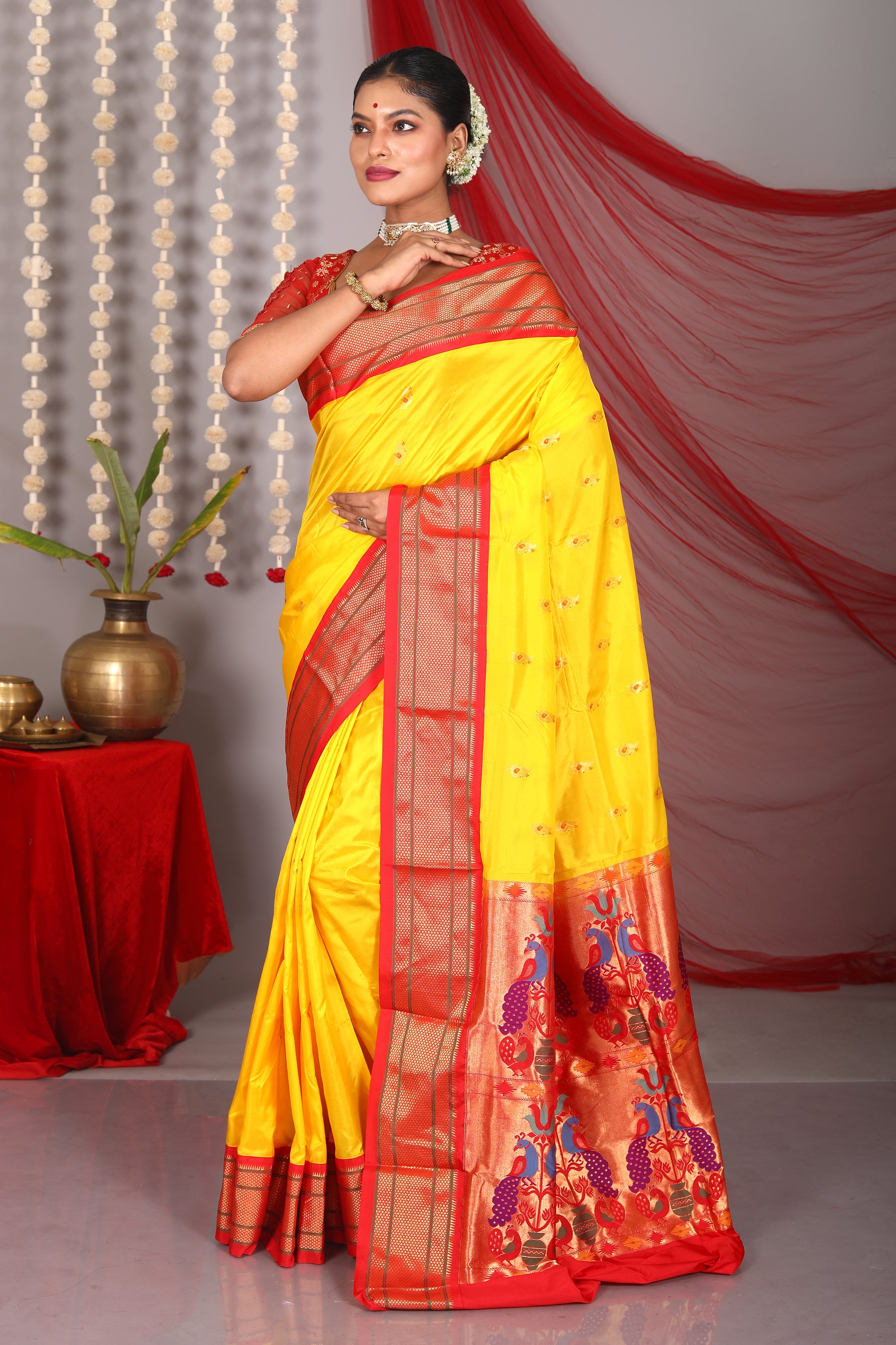 Yellow Pure Paithani Saree - Keya Seth Exclusive