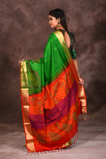 Load image into Gallery viewer, Designer Bright Green Silk Saree - Keya Seth Exclusive
