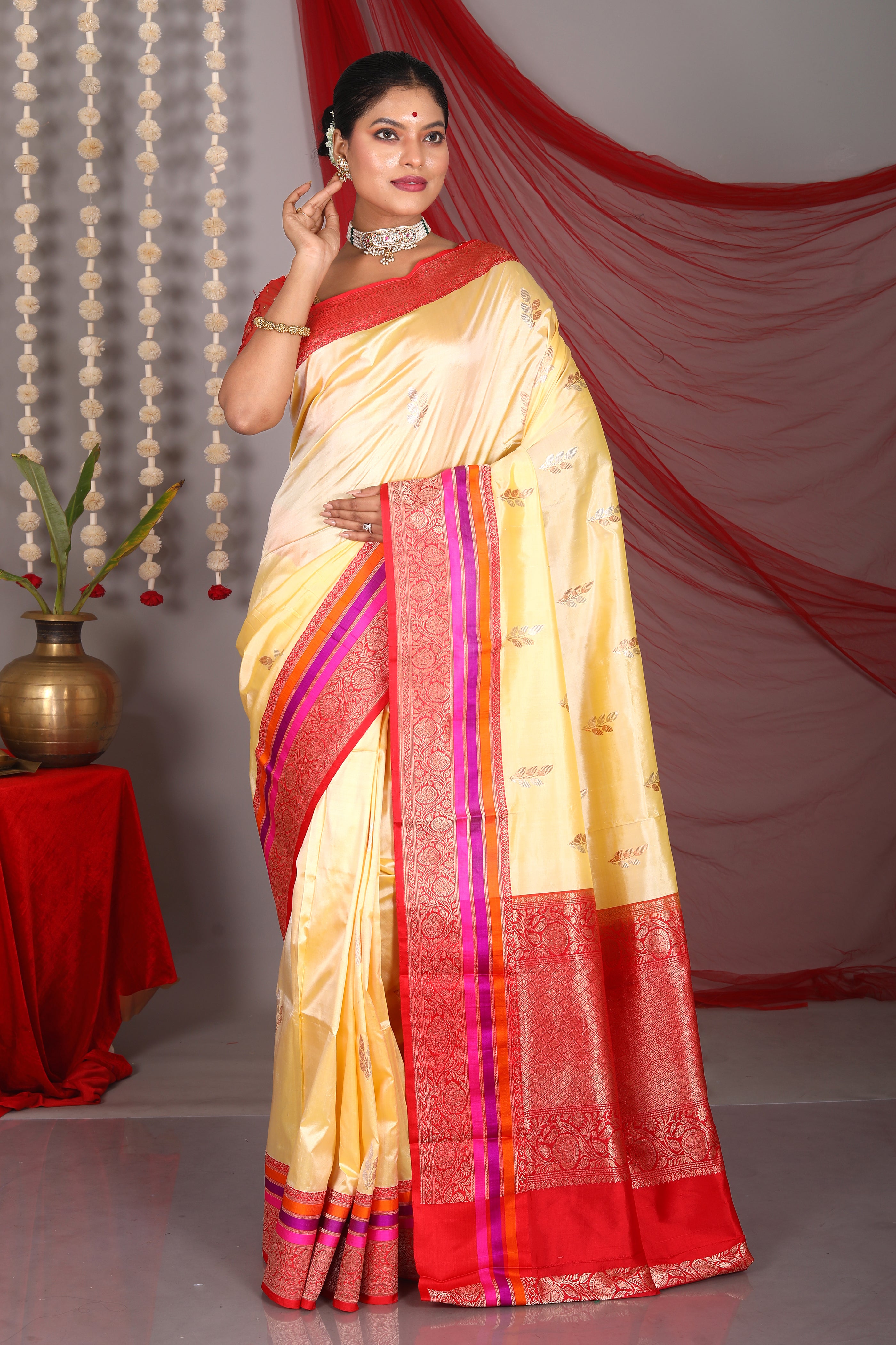 Lemon Pure Katan Saree - Keya Seth Exclusive