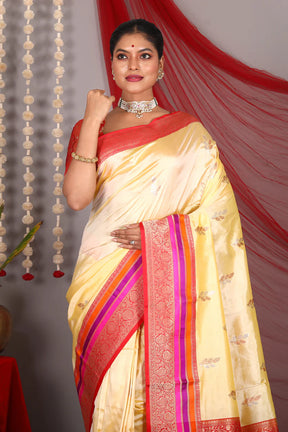 Lemon Pure Katan Saree - Keya Seth Exclusive