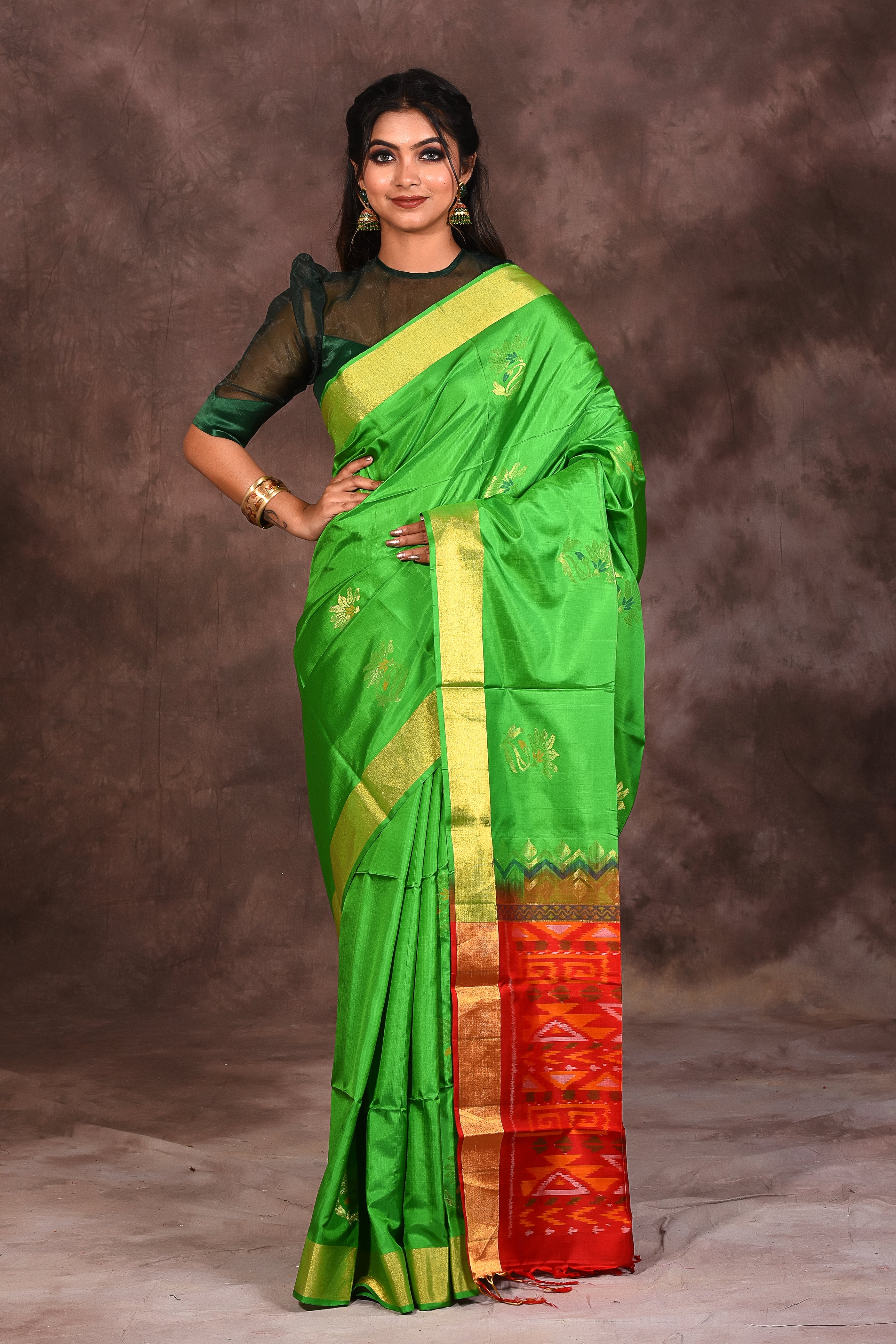 Light Green Silk Saree - Keya Seth Exclusive