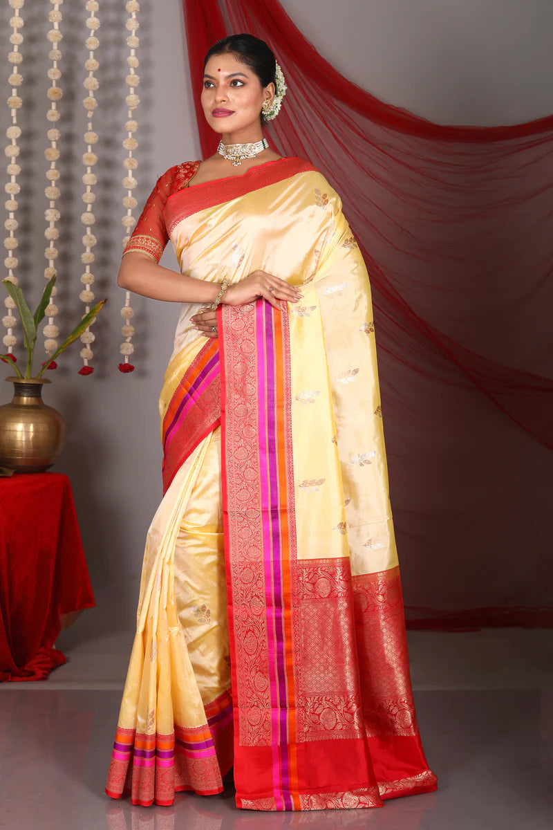 Lemon Pure Katan Saree - Keya Seth Exclusive