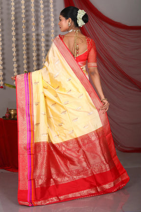 Lemon Pure Katan Saree - Keya Seth Exclusive