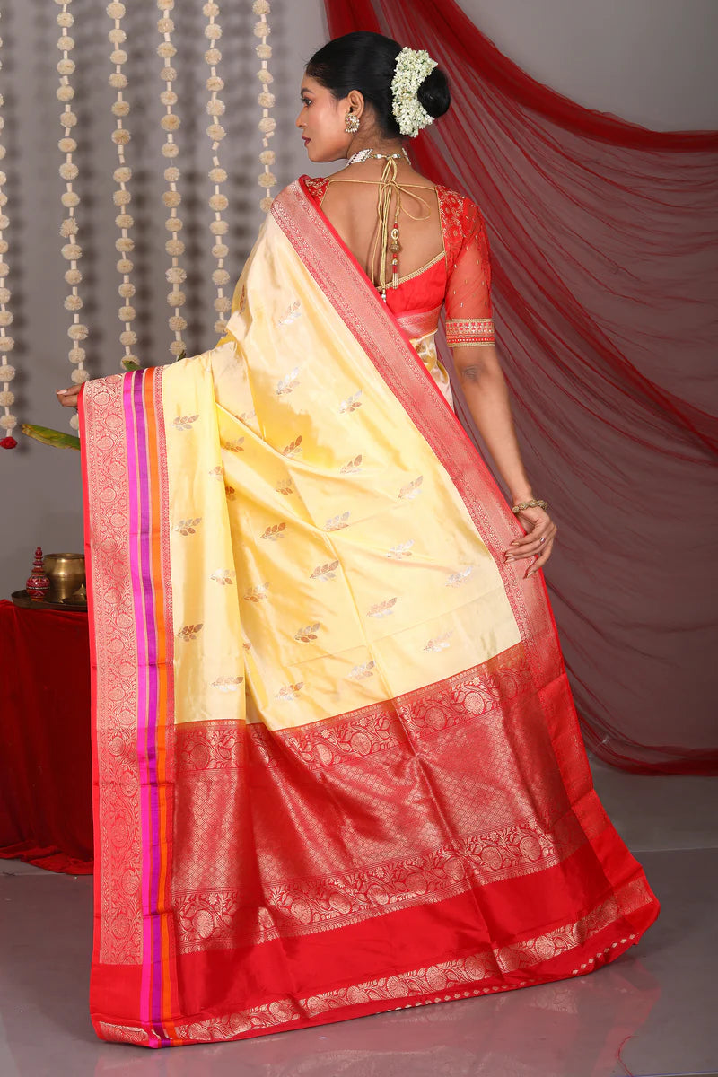 Lemon Pure Katan Saree - Keya Seth Exclusive