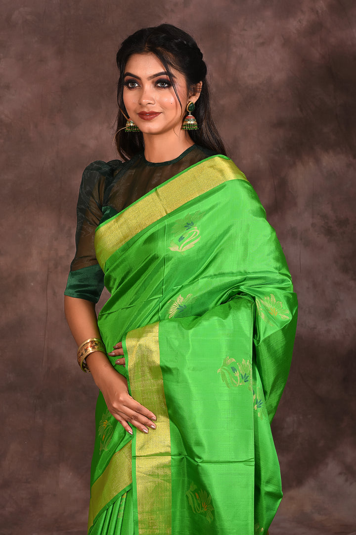 Light Green Silk Saree - Keya Seth Exclusive