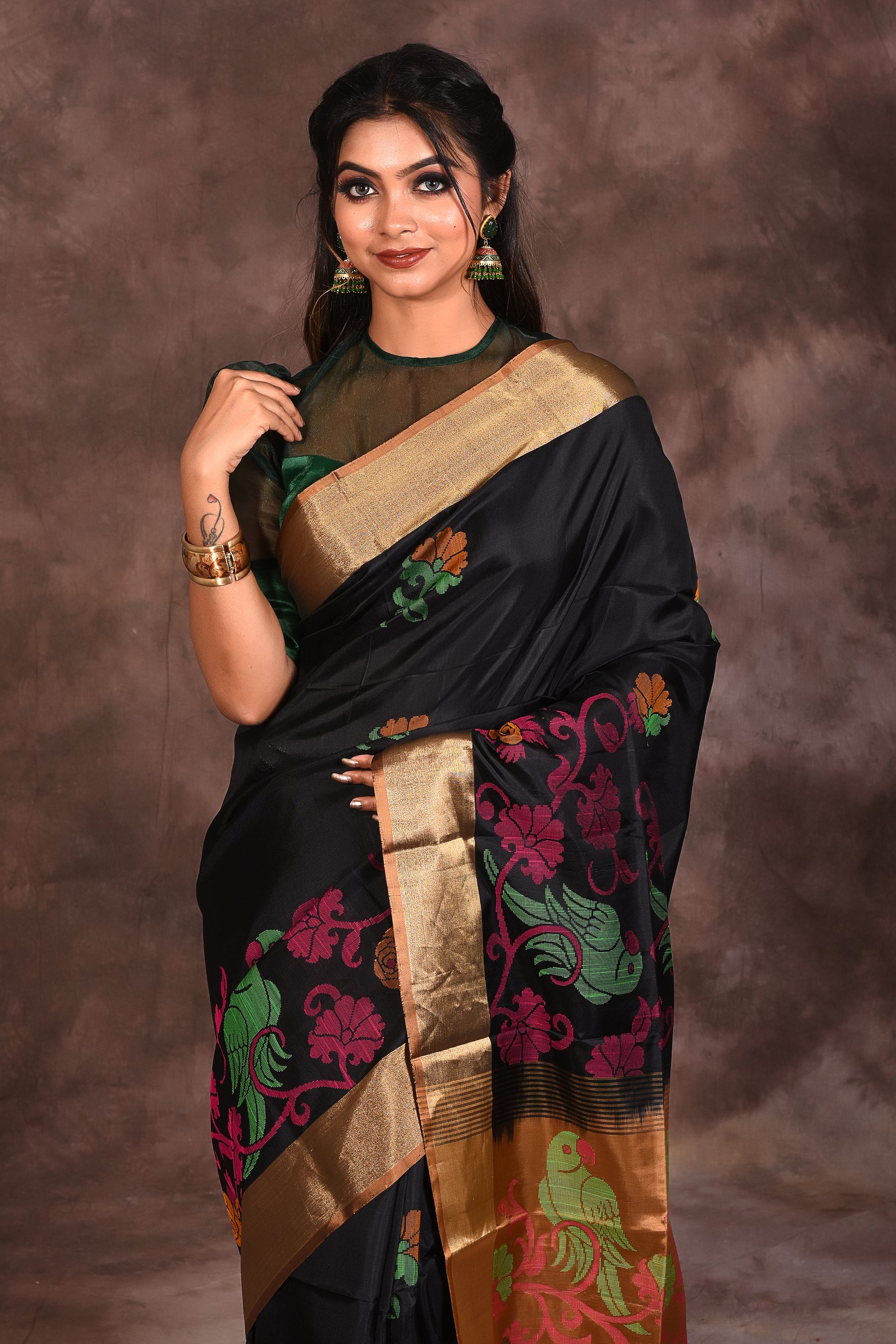 Designer Black Silk Saree - Keya Seth Exclusive