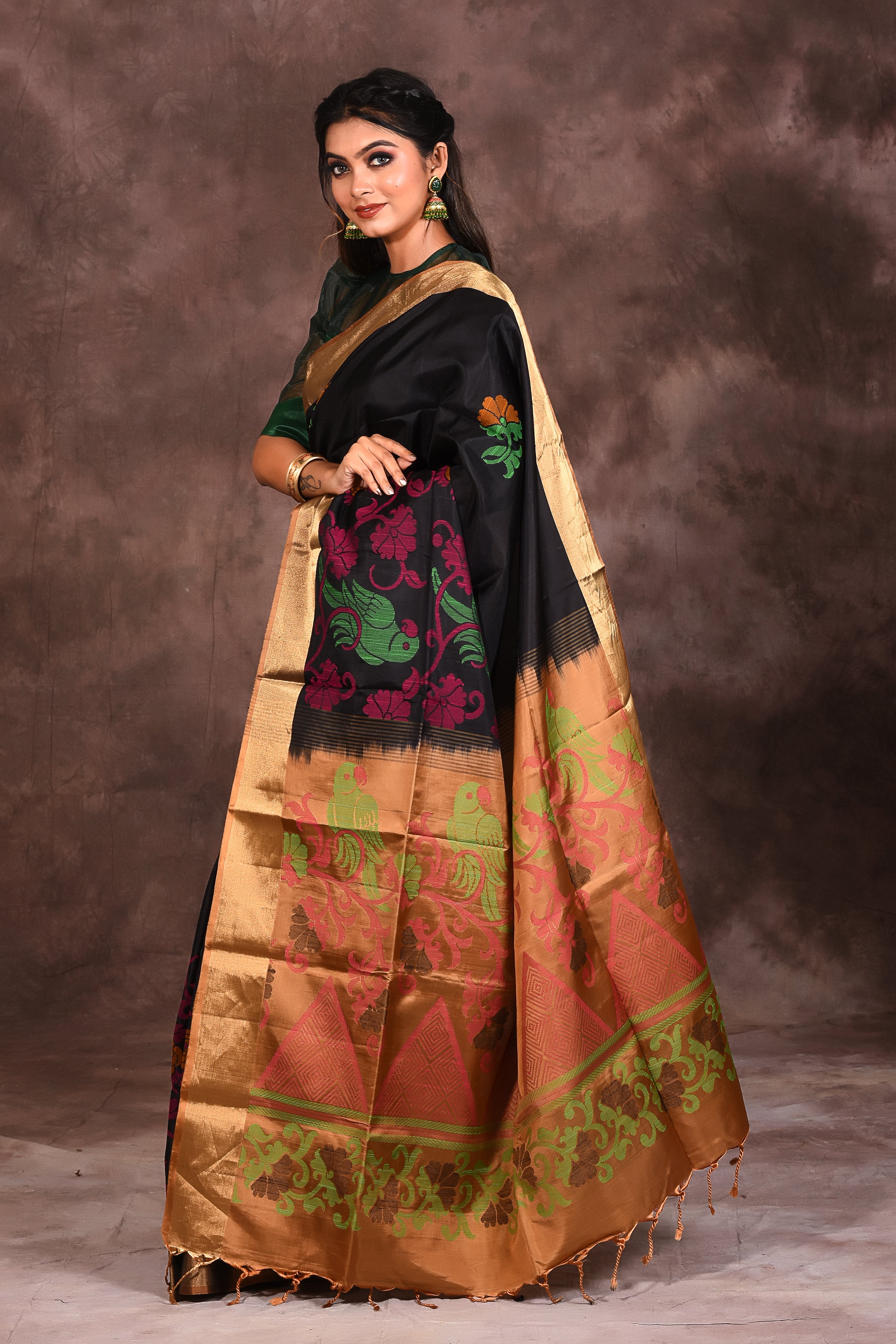 Designer Black Silk Saree - Keya Seth Exclusive