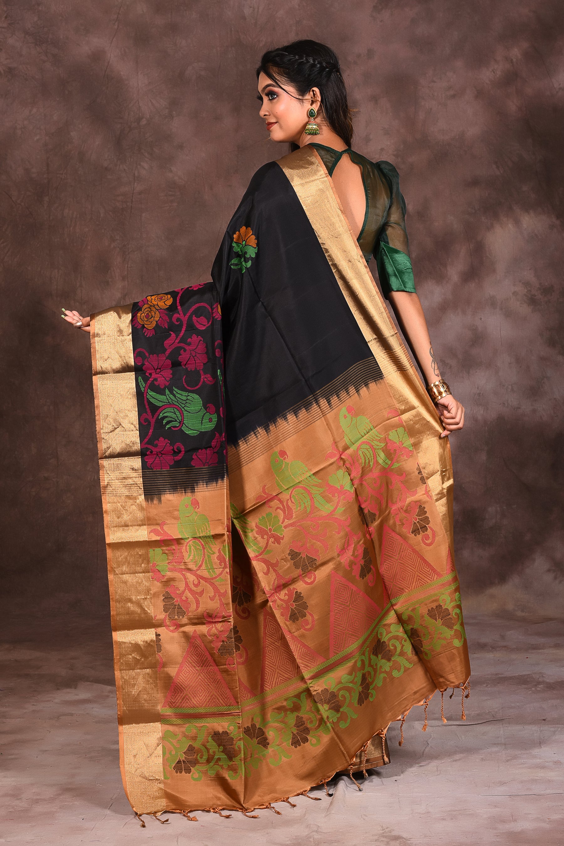 Designer Black Silk Saree - Keya Seth Exclusive