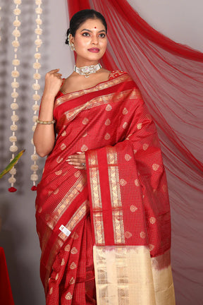 Maroon Pure Kanjivaram Saree - Keya Seth Exclusive