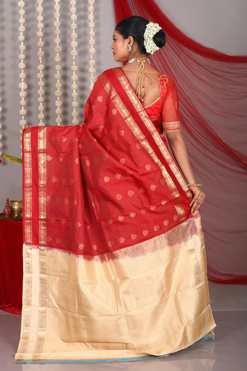 Maroon Pure Kanjivaram Saree - Keya Seth Exclusive