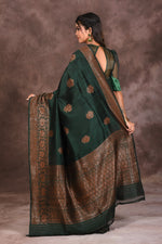 Load image into Gallery viewer, Deep Green Silk Saree - Keya Seth Exclusive
