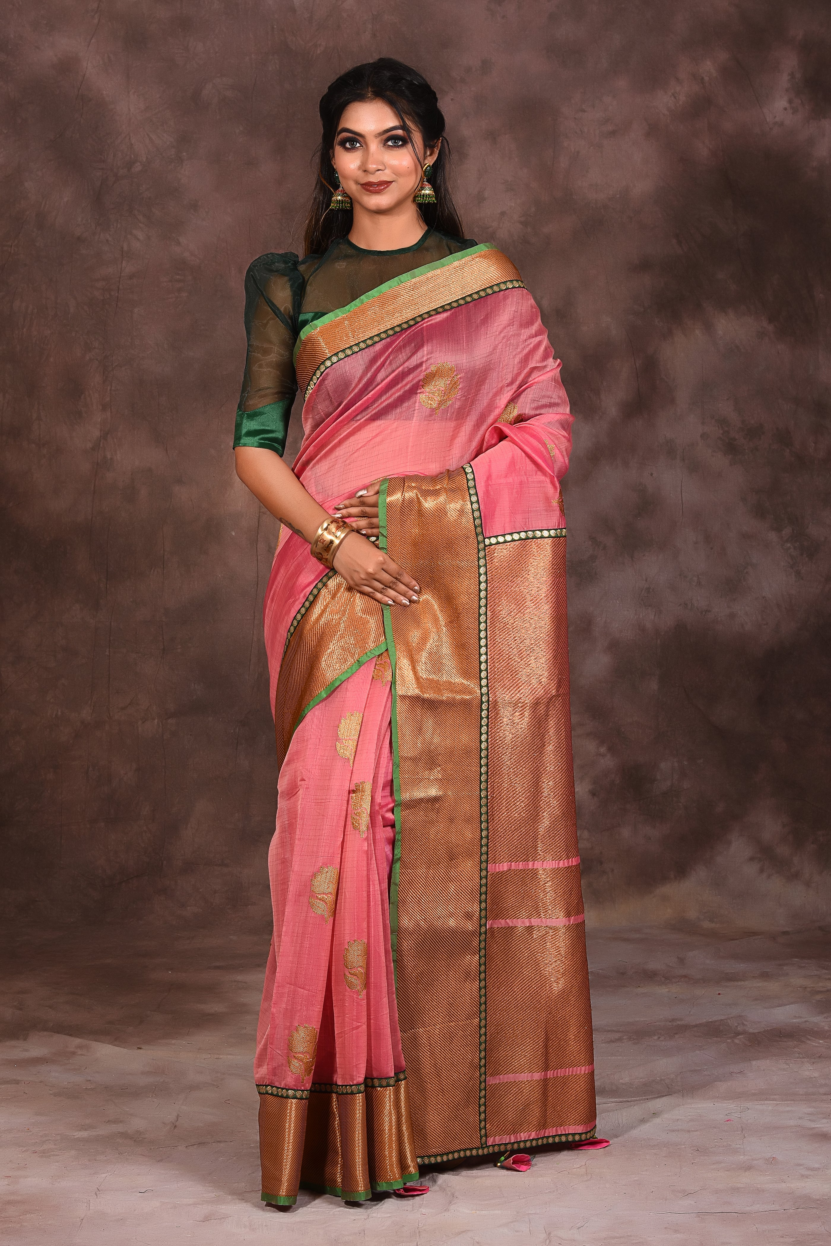 Designer Bright Pink Semi-Silk Saree - Keya Seth Exclusive