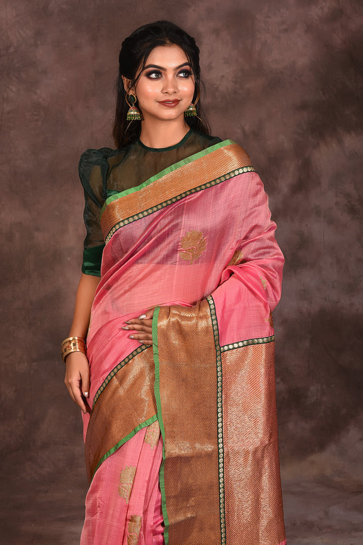 Designer Bright Pink Semi-Silk Saree - Keya Seth Exclusive