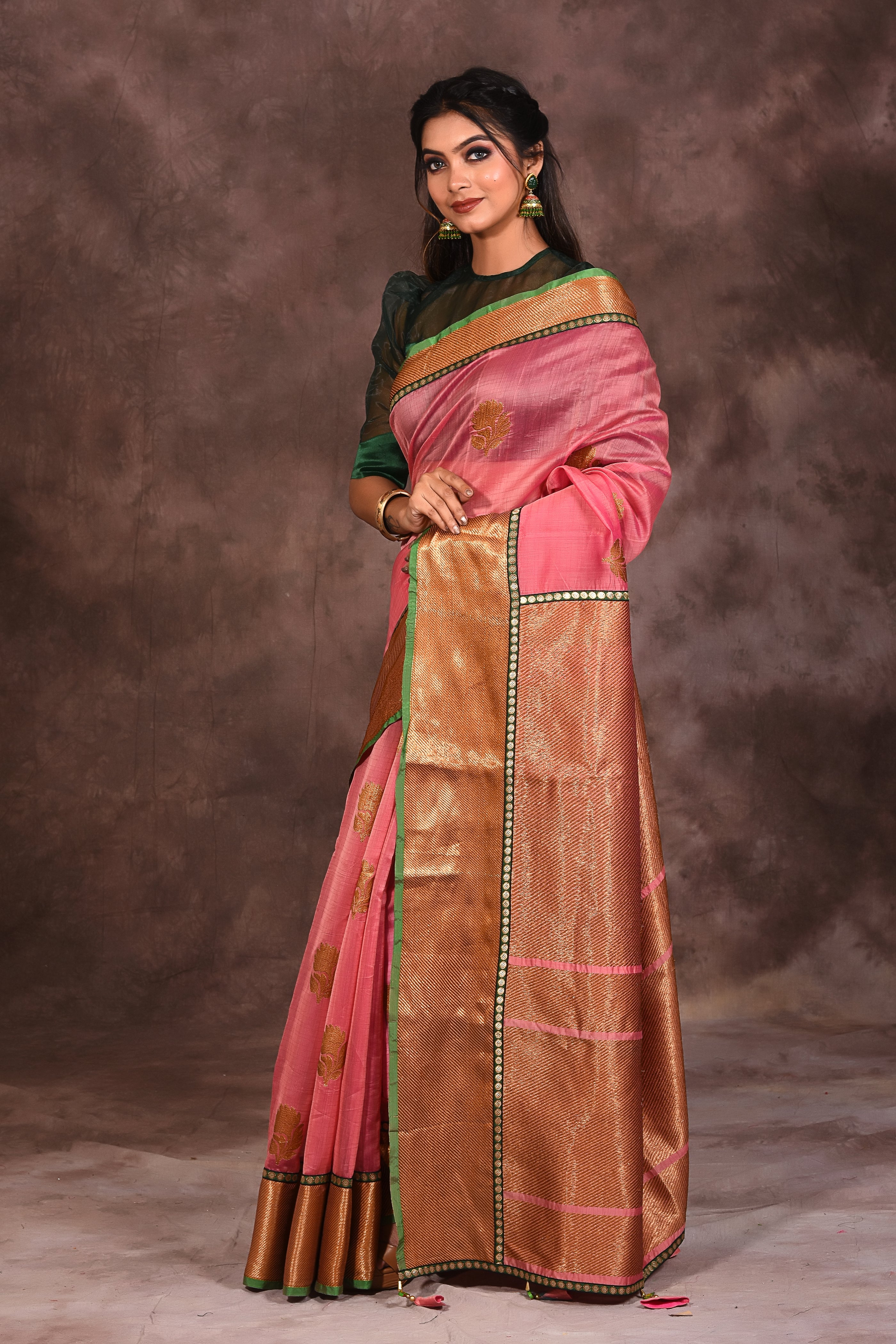 Designer Bright Pink Semi-Silk Saree - Keya Seth Exclusive