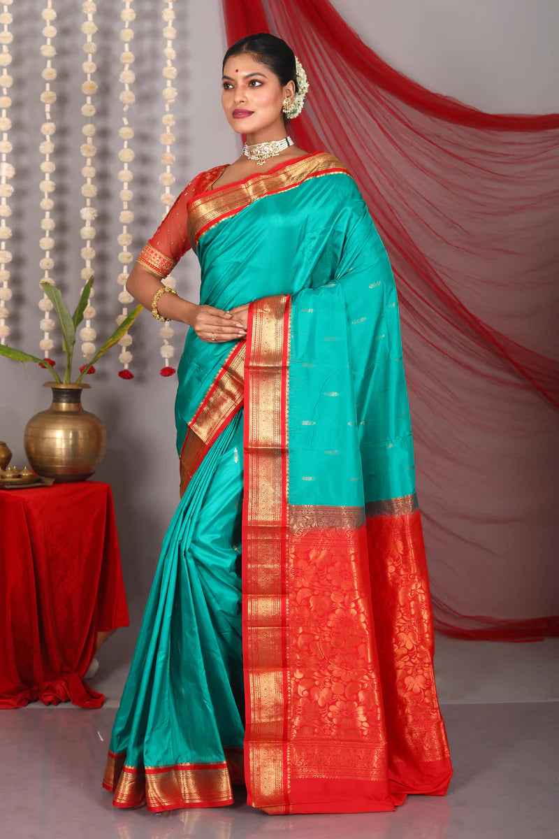 Rama Green Pure Kanjivaram Saree - Keya Seth Exclusive