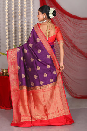 Violet Pure Tussar Saree - Keya Seth Exclusive