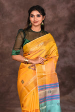Load image into Gallery viewer, Light Yellow Handloom Silk Saree - Keya Seth Exclusive
