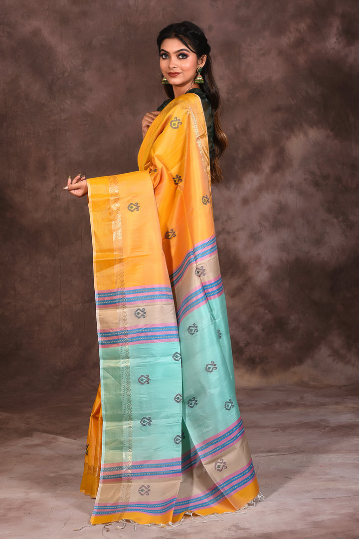 Light Yellow Handloom Silk Saree - Keya Seth Exclusive