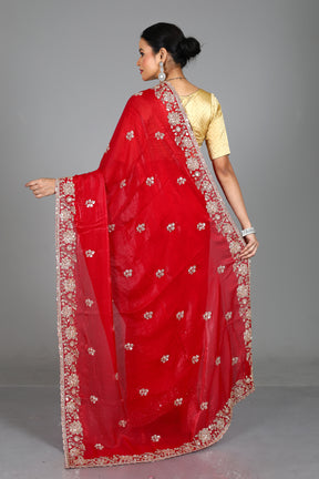Pink Blended Georgette Saree