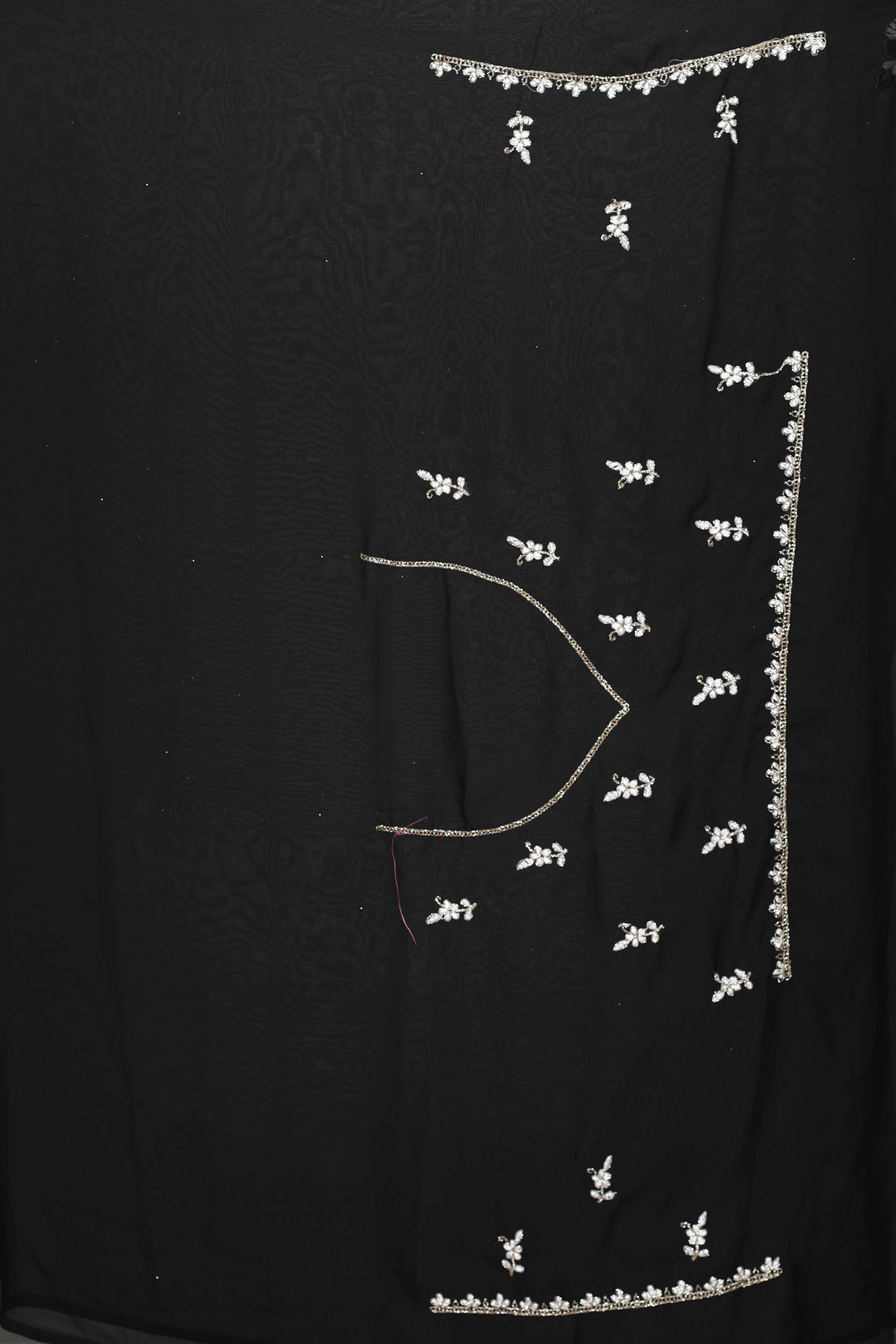 Black Blended Georgette Silk