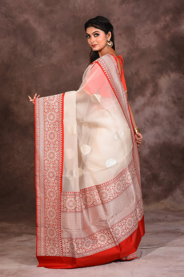 Designer White Tissue Banarasi Saree - Keya Seth Exclusive