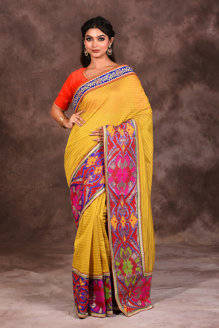 Yellow Handloom Silk Saree - Keya Seth Exclusive