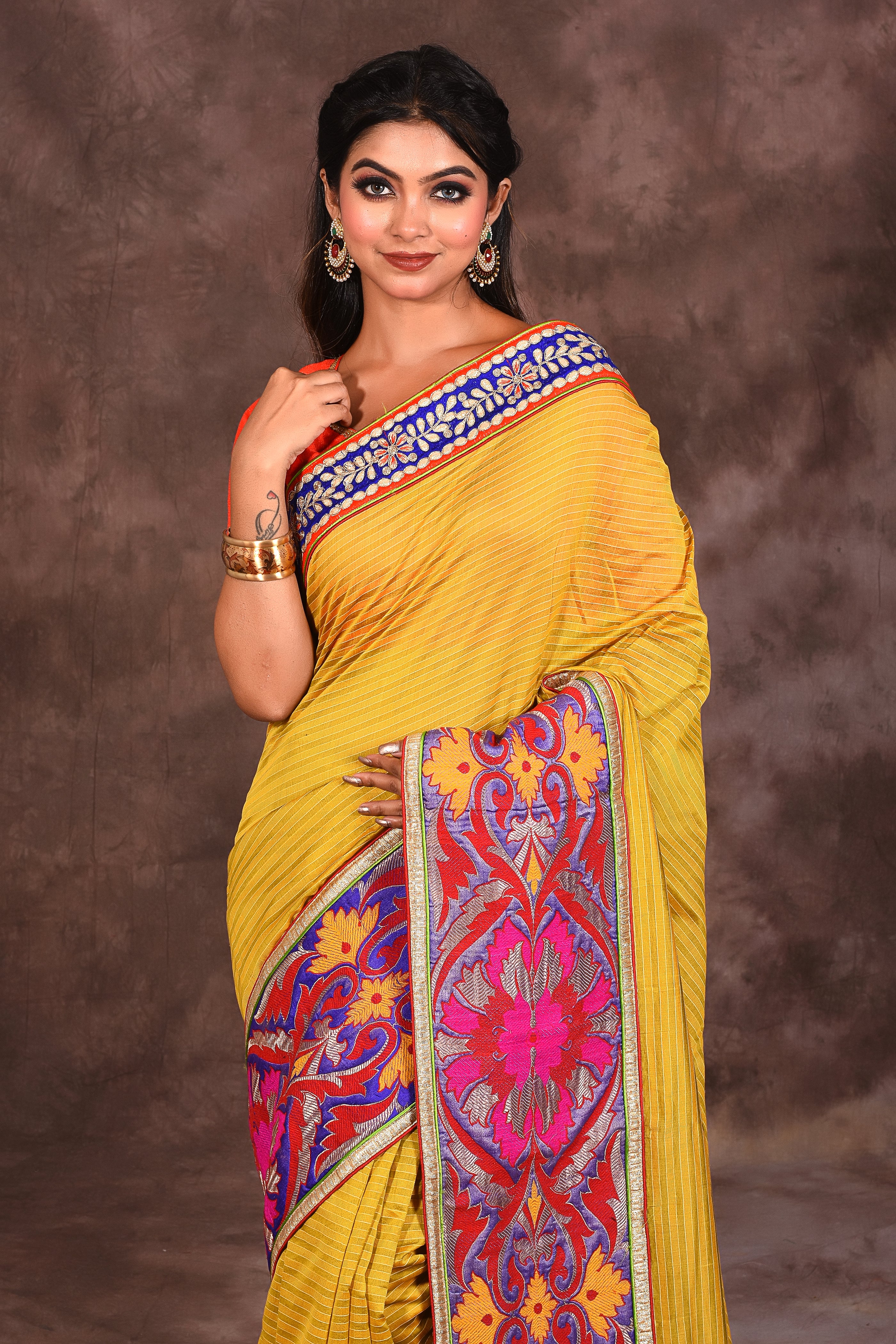 Yellow Handloom Silk Saree - Keya Seth Exclusive