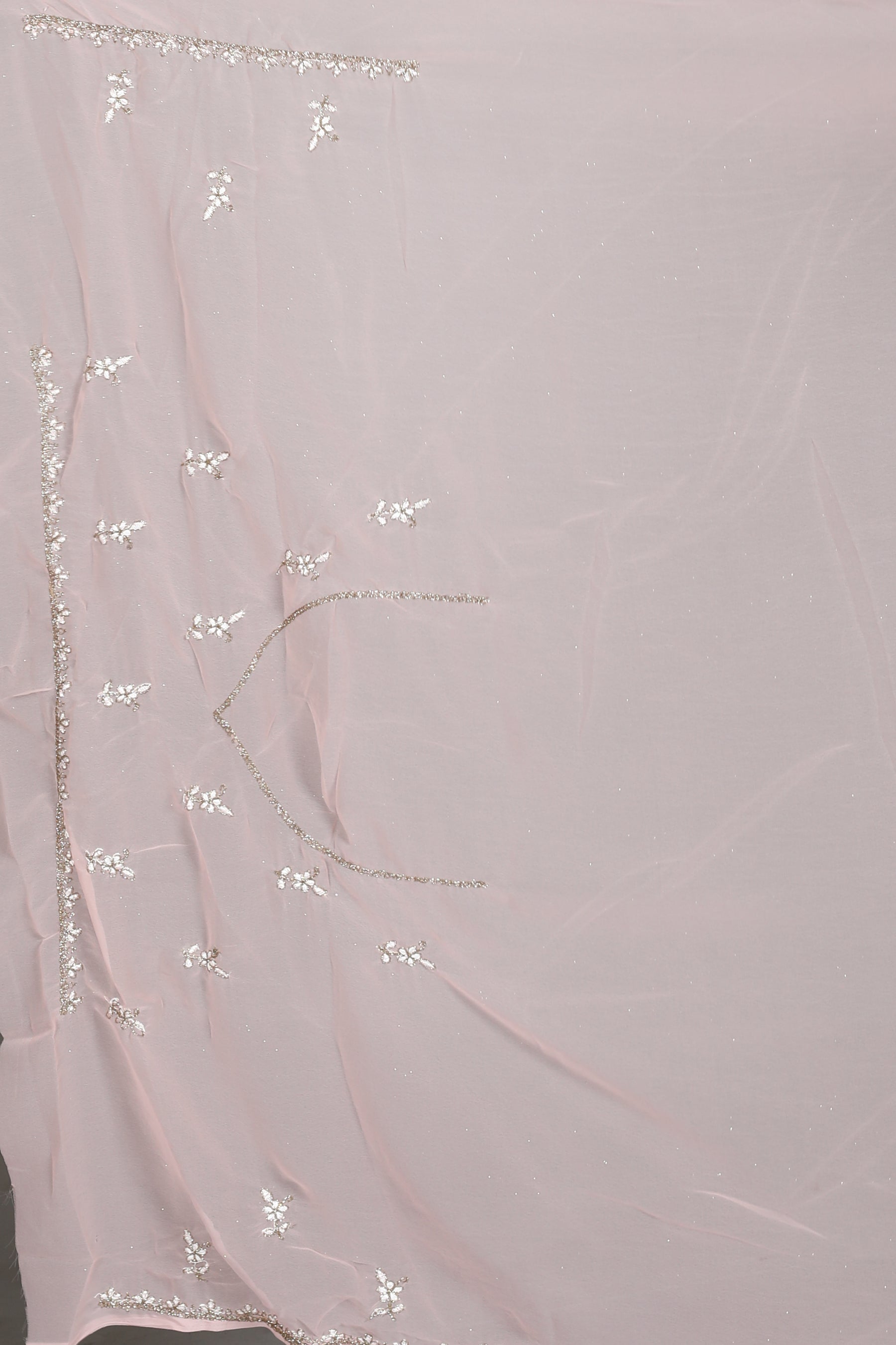 Peach Blended Georgette Saree