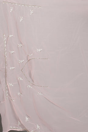 Peach Blended Georgette Saree