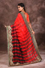 Load image into Gallery viewer, Red Checkered Handloom Saree - Keya Seth Exclusive
