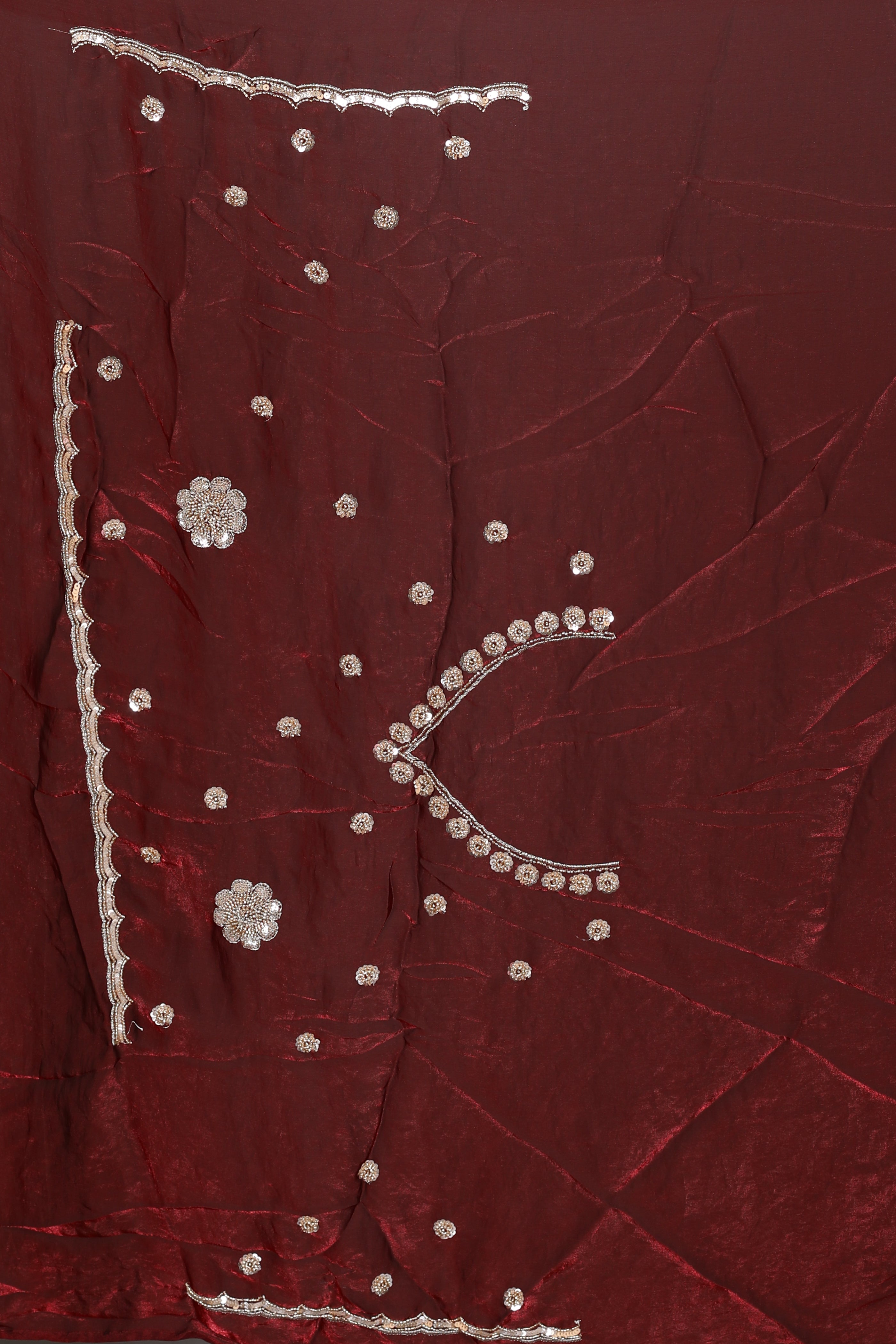 Maroon Blended Georgette Saree