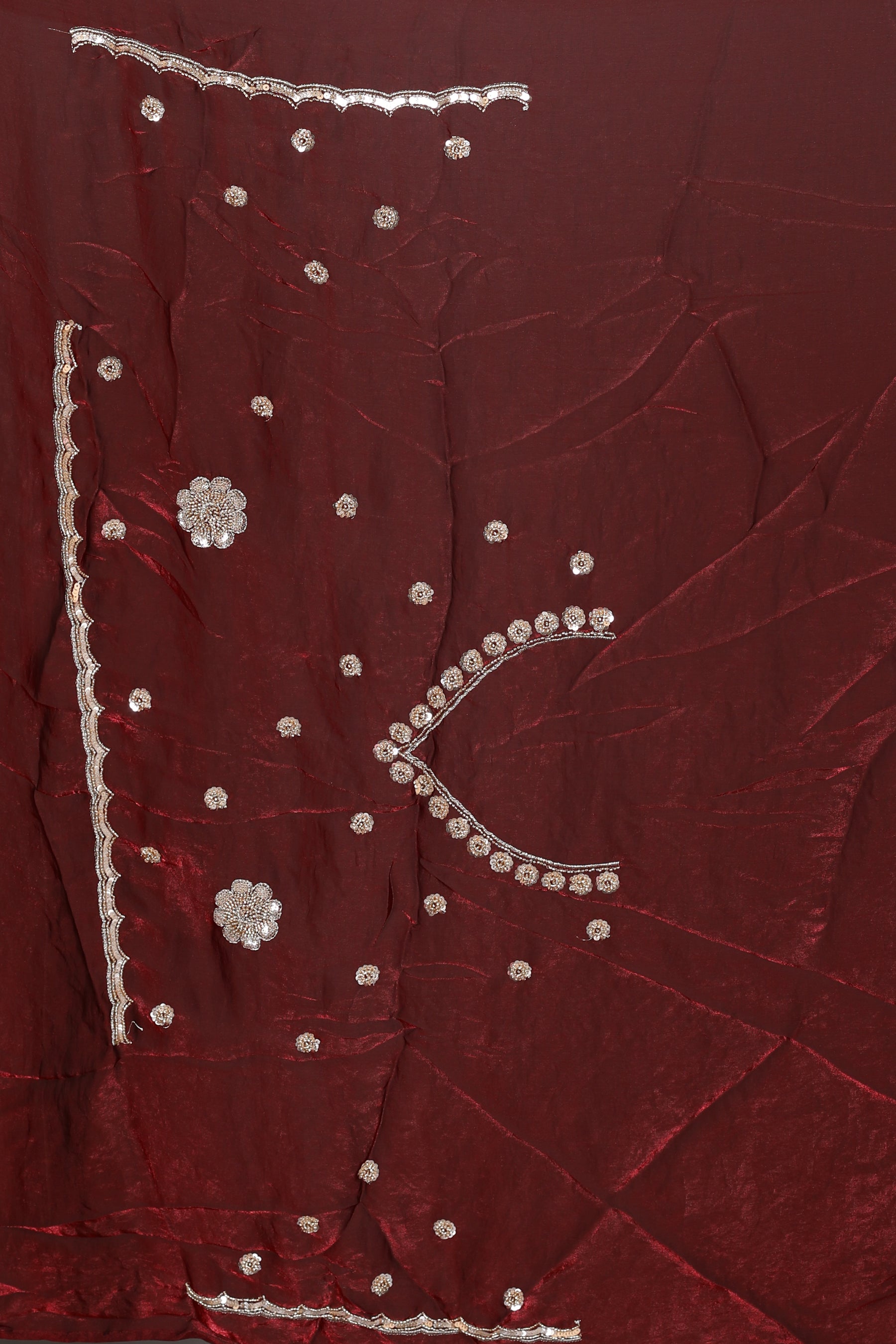 Maroon Blended Georgette Saree