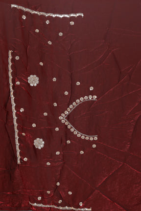 Maroon Blended Georgette Saree