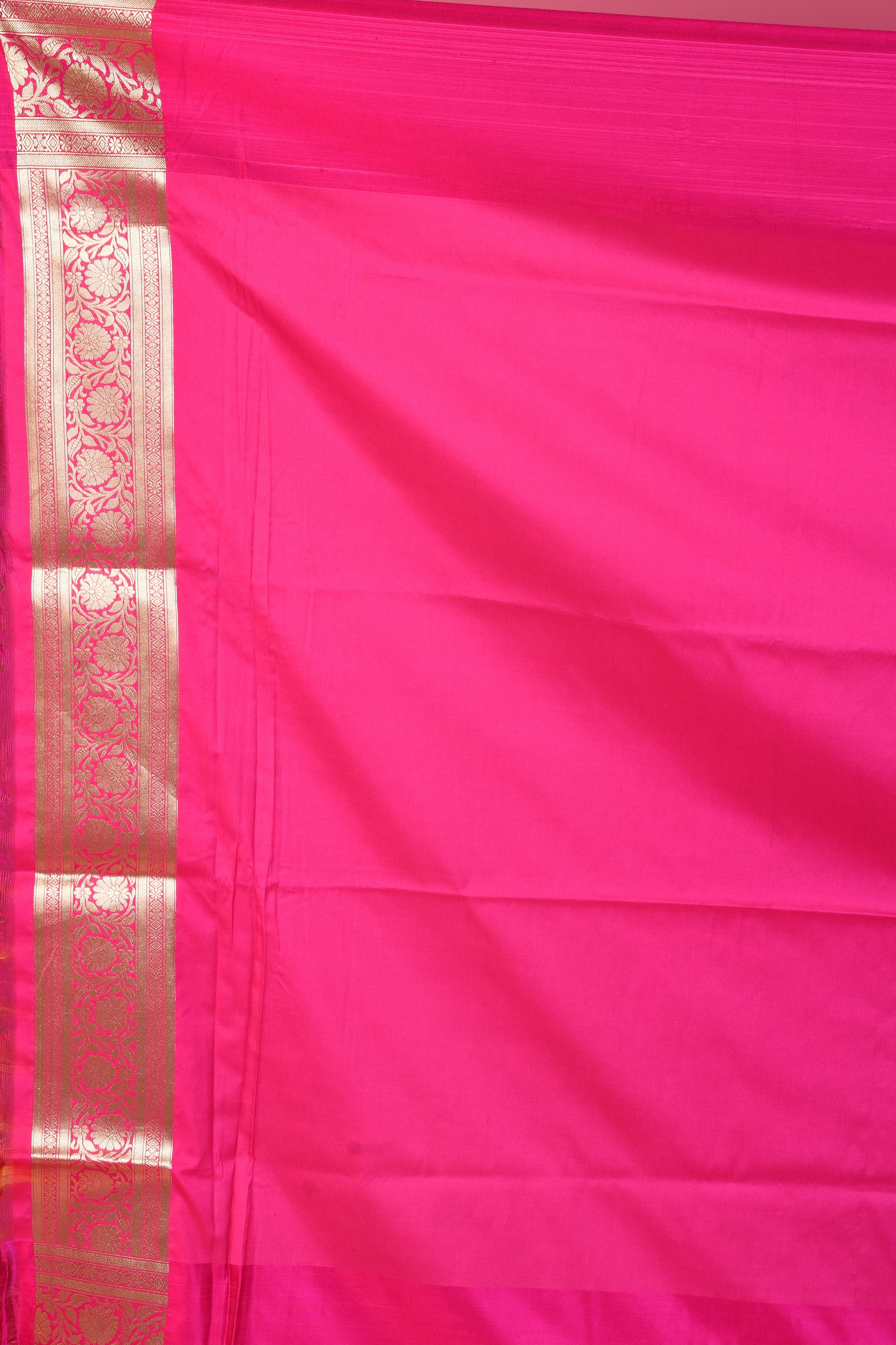 Royal Blue Uppada Silk Saree with Pink Borders - Keya Seth Exclusive