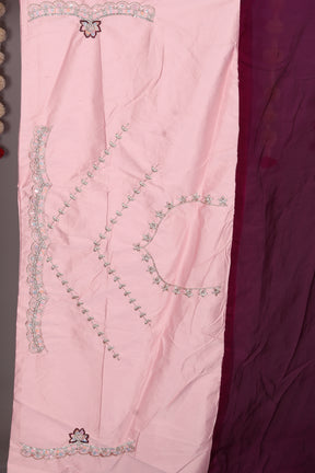 Wine Blended Satin Silk Saree - Keya Seth Exclusive