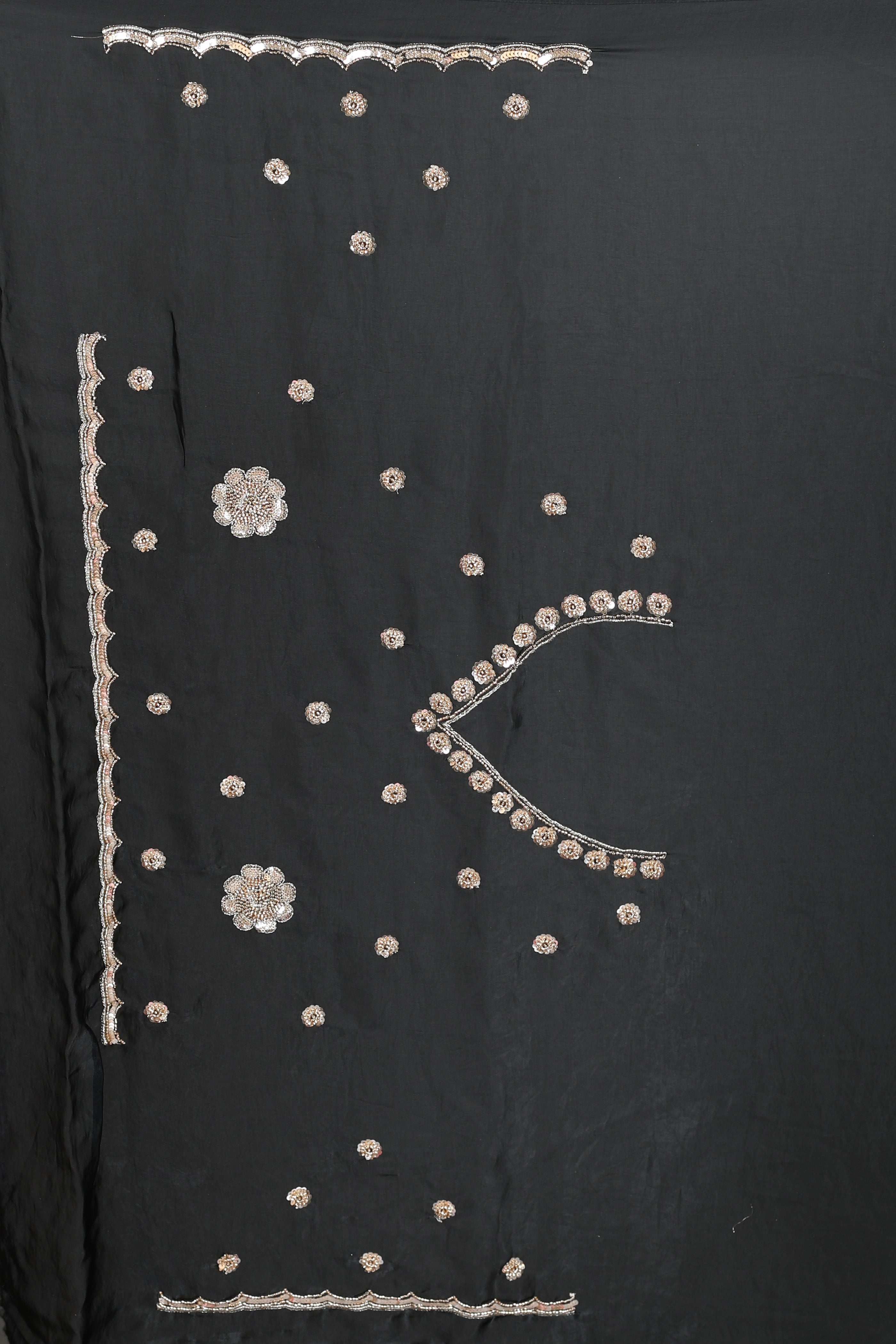 Black Blended Georgette Saree