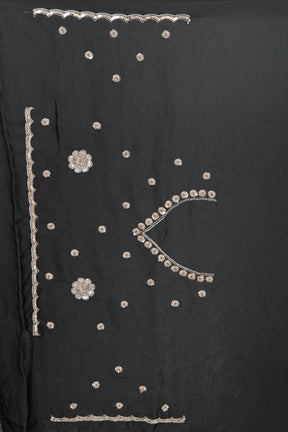 Black Blended Georgette Saree