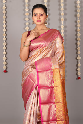Pink Blended Tissue Kanjivaram Saree - Keya Seth Exclusive