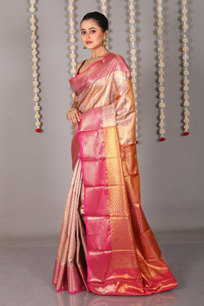 Pink Blended Tissue Kanjivaram Saree - Keya Seth Exclusive