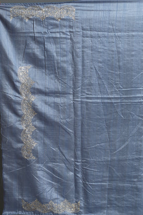 Blue Blended Organza Saree